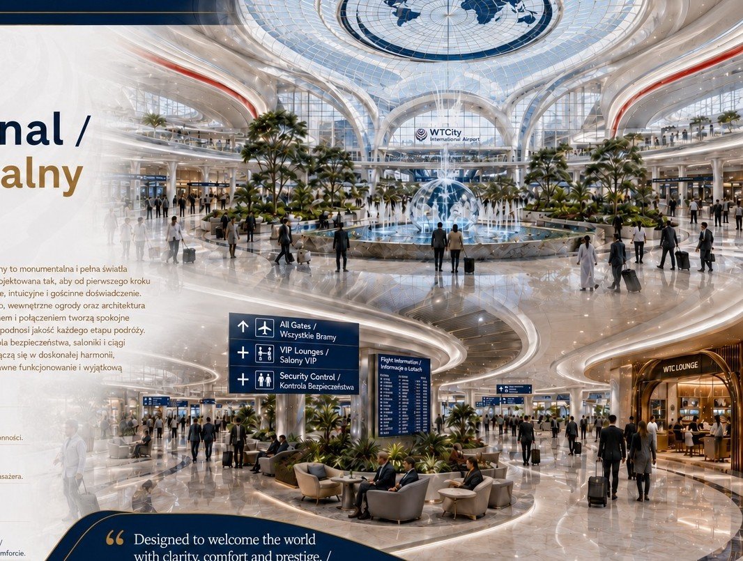 Conceptual international terminal interior
